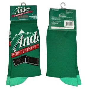 1x Andes Mints Novelty Crew Socks Adult Set One Size